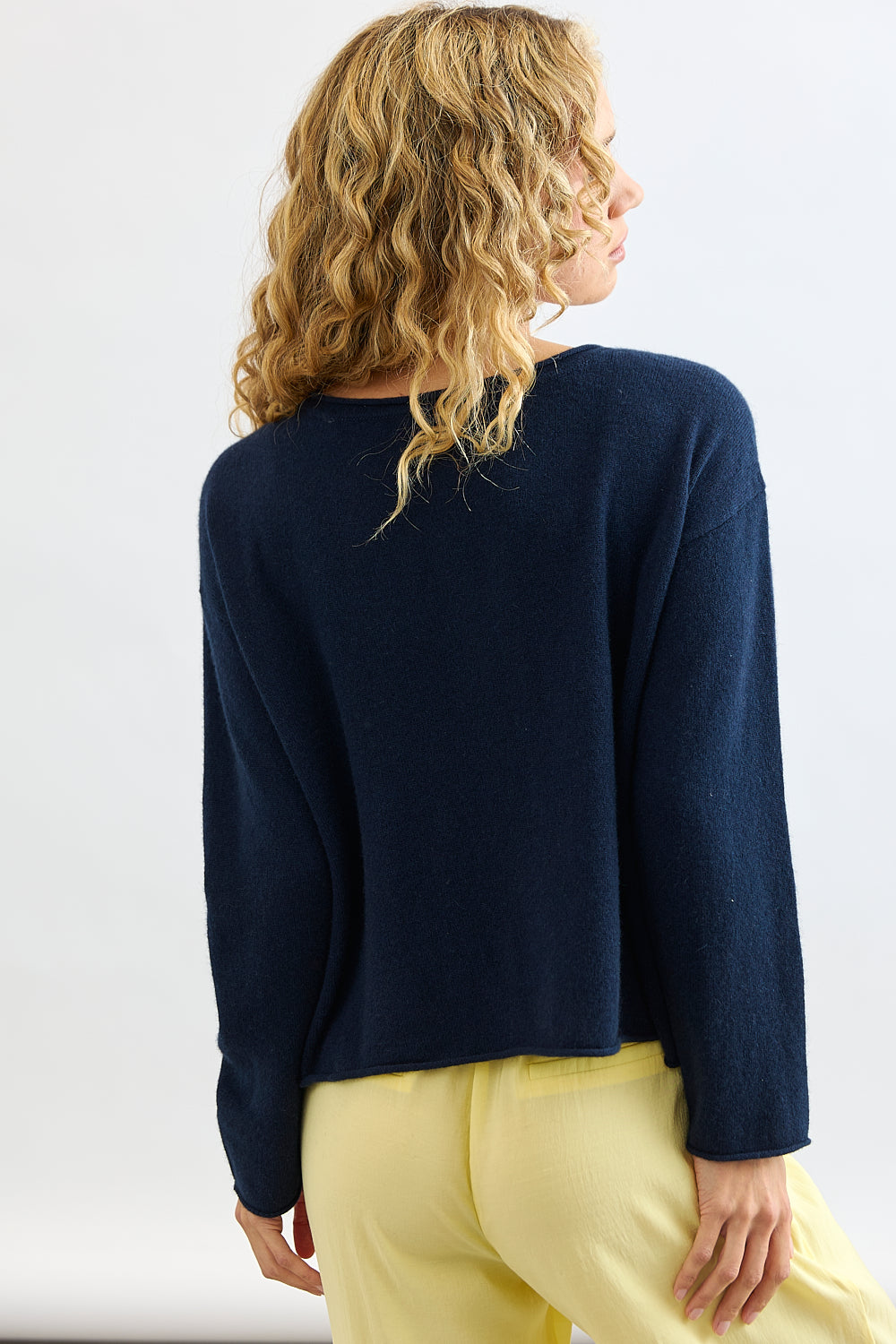 Mia Fratino Pure Reversible Cashmere Cardi - French Navy
