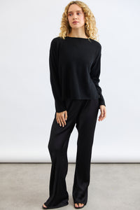 Mia Fratino Pure Reversible Cashmere Cardi - Black