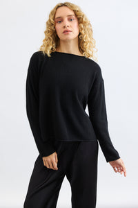 Mia Fratino Pure Reversible Cashmere Cardi - Black