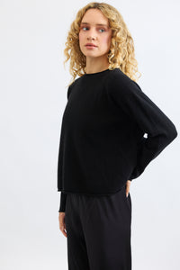 Mia Fratino Pure Reversible Cashmere Cardi - Black