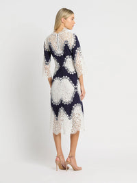 MOSS & SPY MIMOSA DRESS  - INK/IVORY - ESCAPE CLOTHING