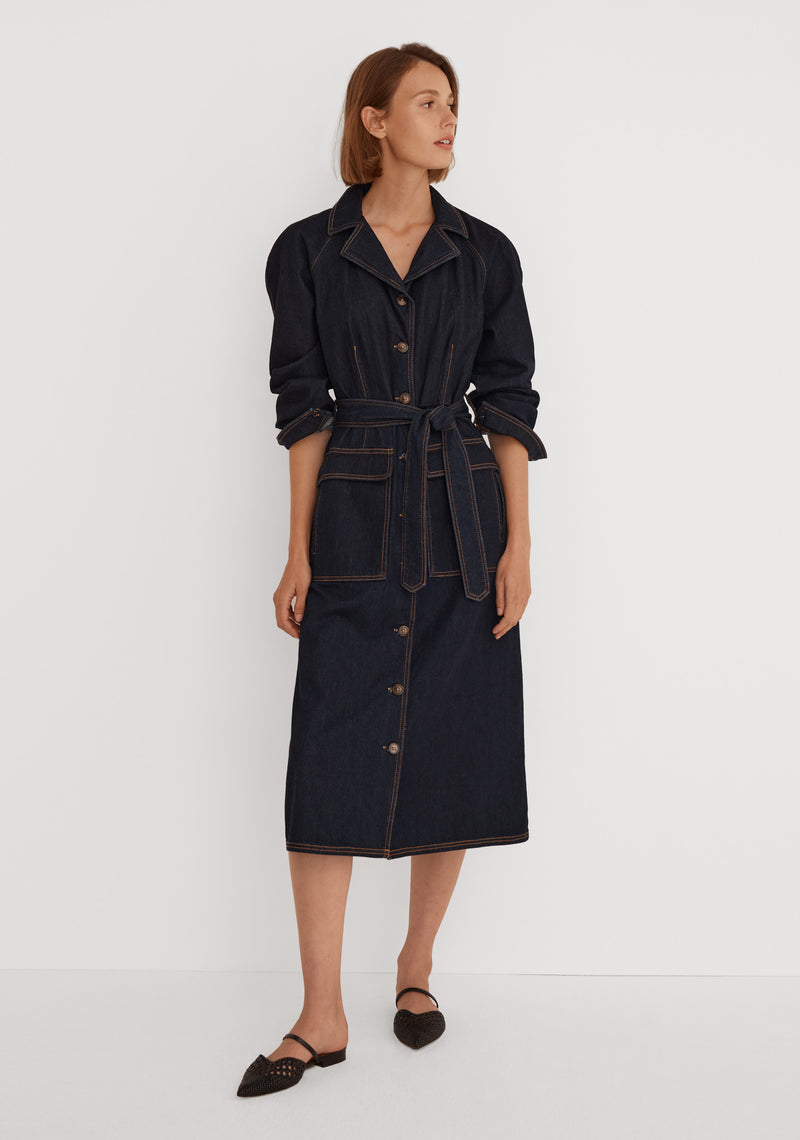 MORRISON BOSTON DENIM SHIRT DRESS - INDIGO