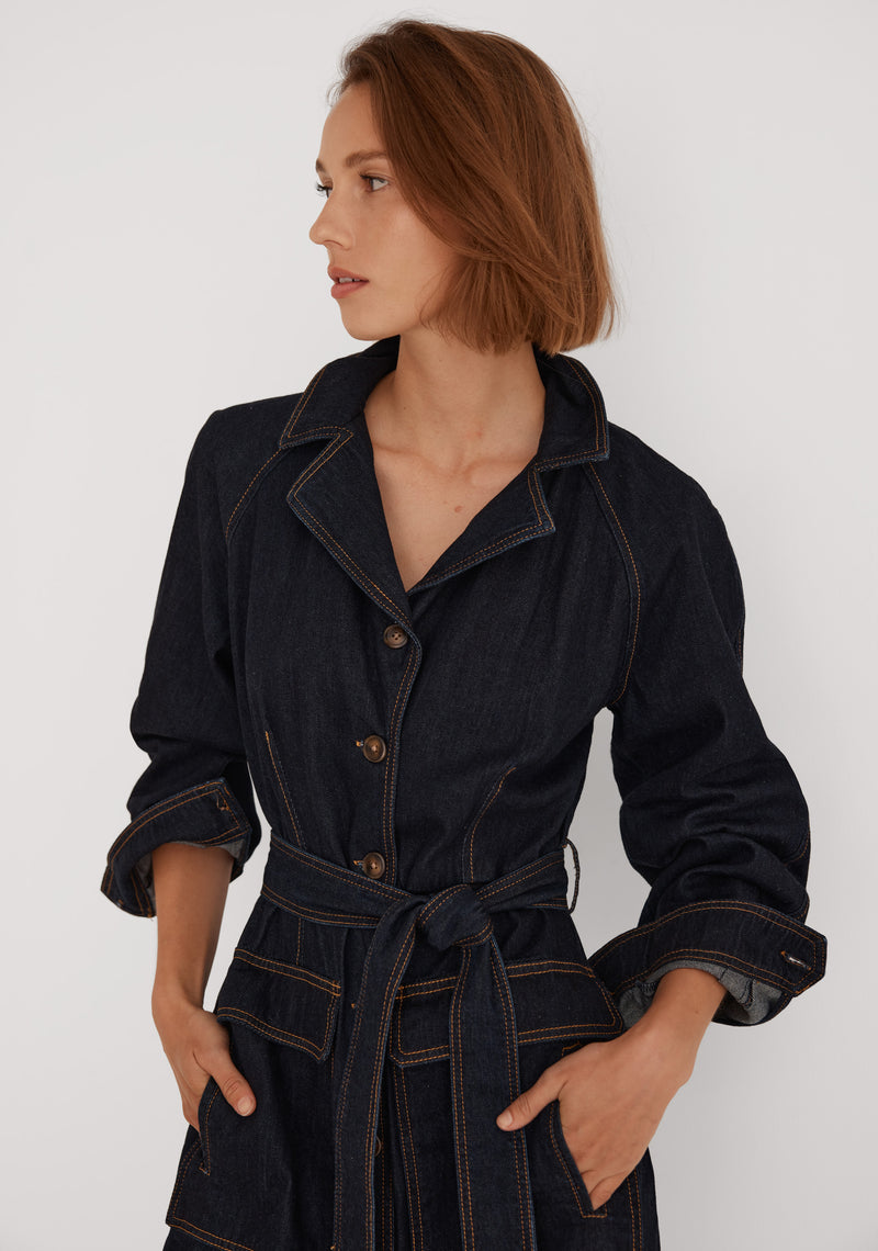 MORRISON BOSTON DENIM SHIRT DRESS - INDIGO