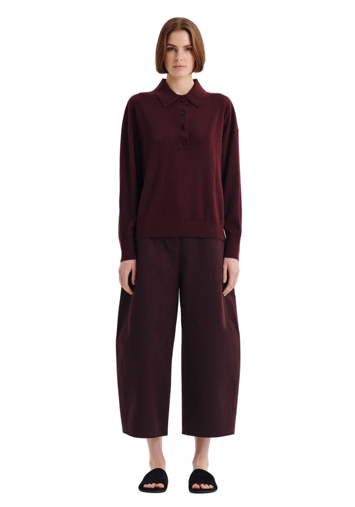 Morrison Oxford Merino Knit Polo - Pinot