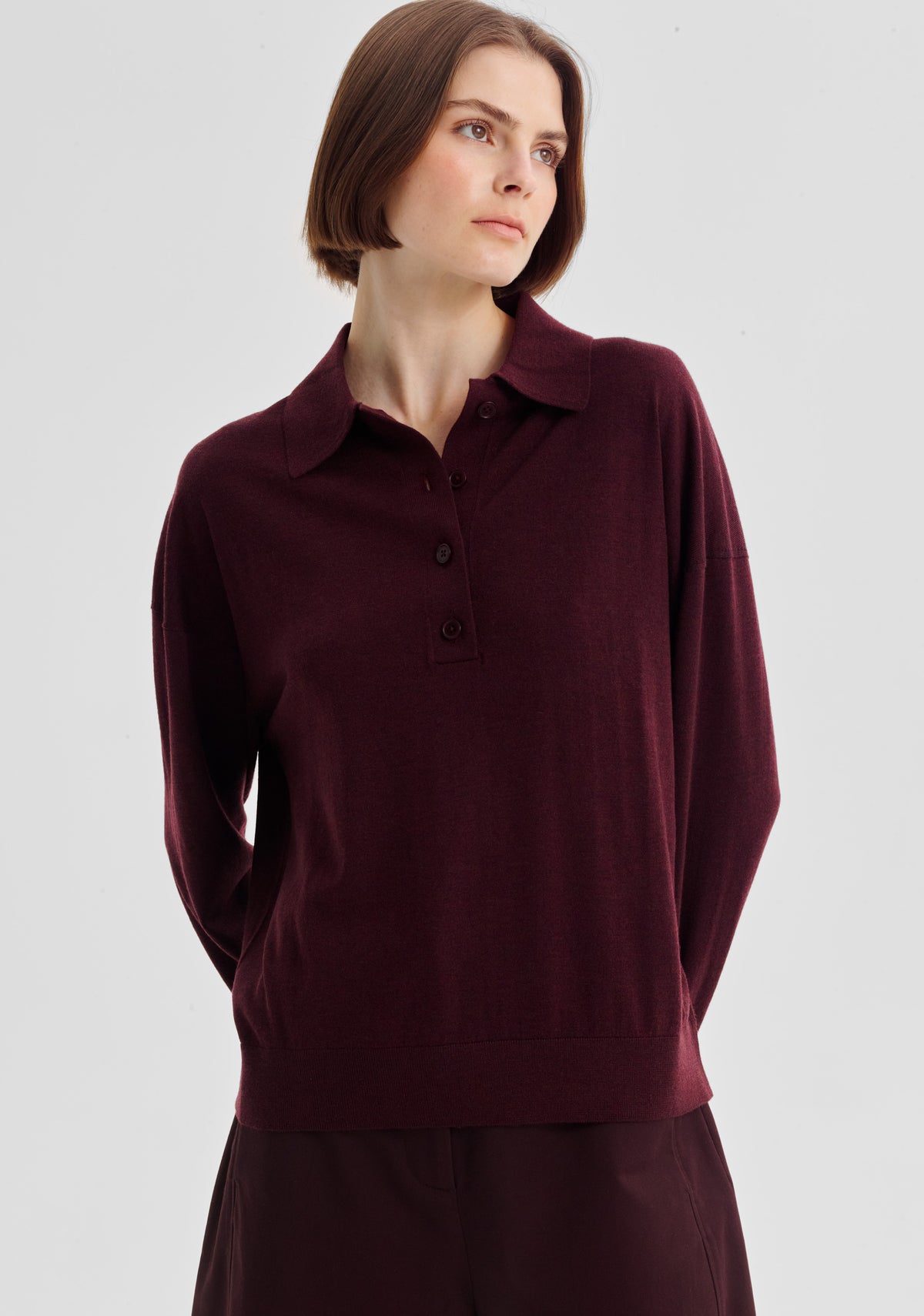 Morrison Oxford Merino Knit Polo - Pinot