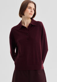 Morrison Oxford Merino Knit Polo - Pinot
