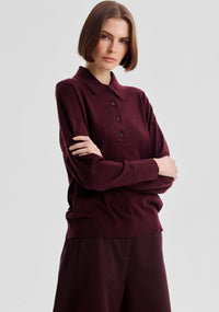 Morrison Oxford Merino Knit Polo - Pinot