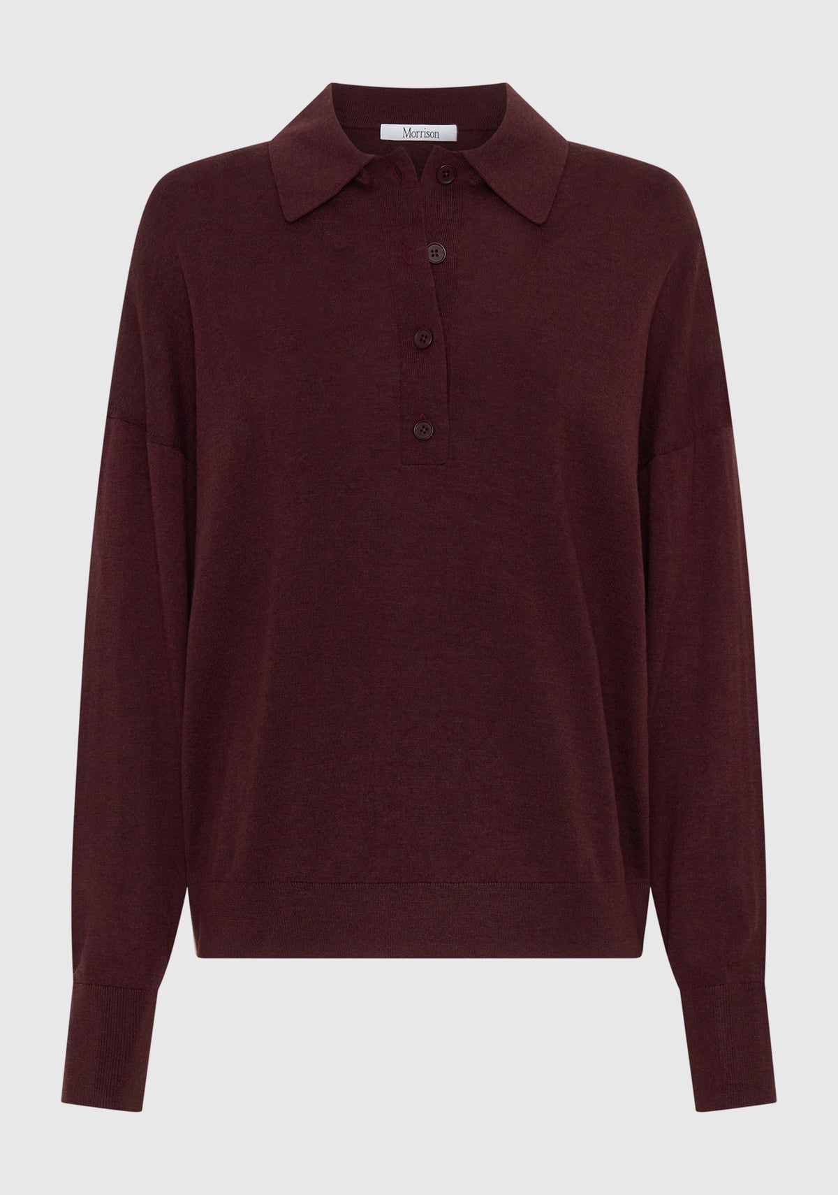 Morrison Oxford Merino Knit Polo - Pinot