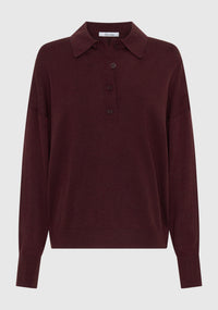 Morrison Oxford Merino Knit Polo - Pinot