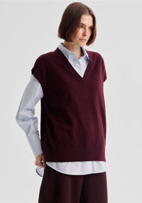 Morrison Oxford Merino Knit Vest - Pinot