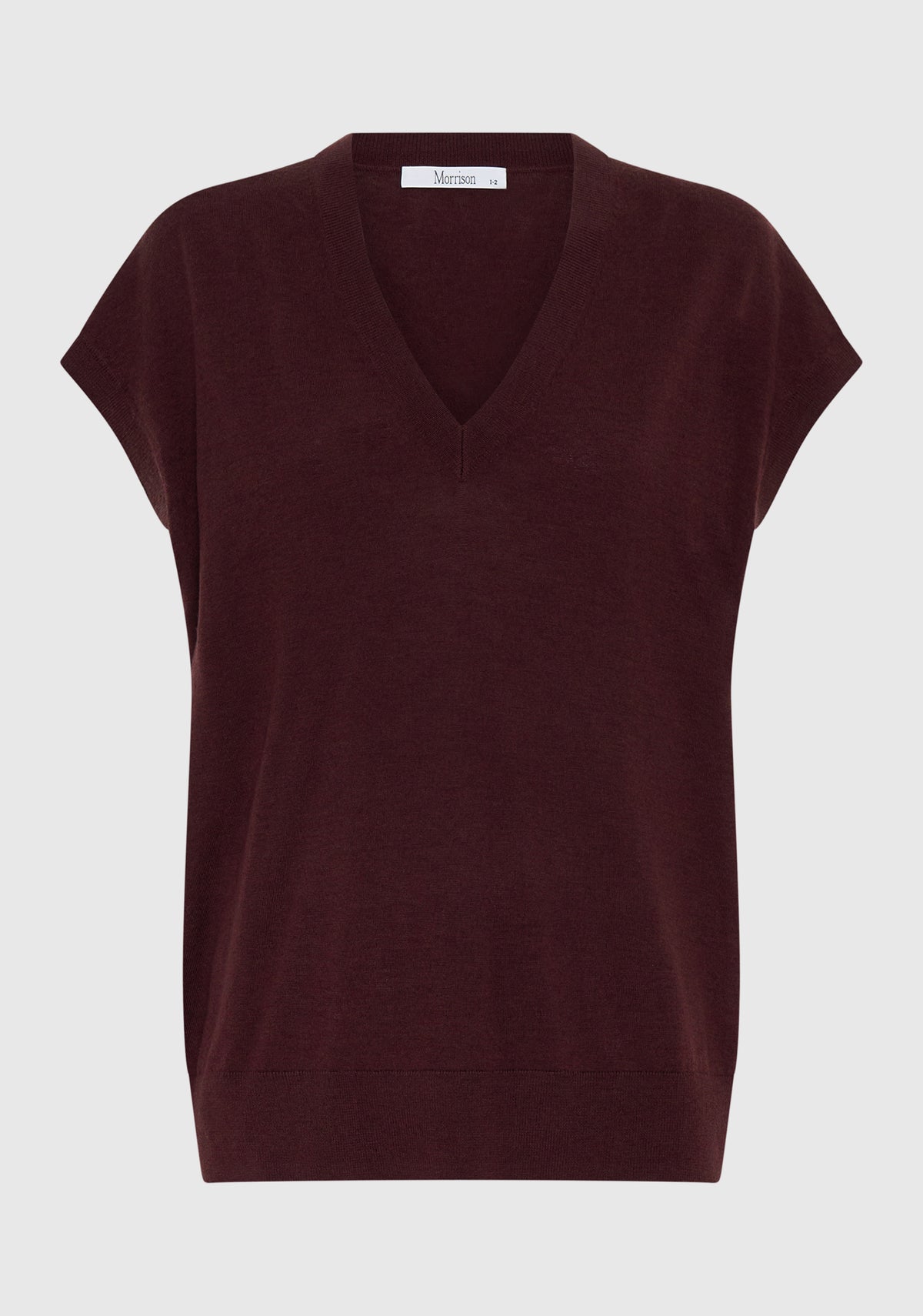 Morrison Oxford Merino Knit Vest - Pinot