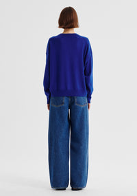 Morrison Payton Round Neck Merino Knit Pullover - Cobalt