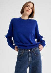 Morrison Payton Round Neck Merino Knit Pullover - Cobalt