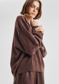 Morrison Payton Round Neck Merino Knit Pullover - Nutmeg