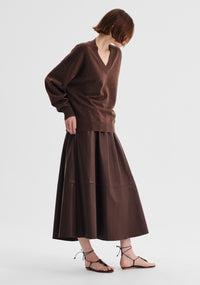 Morrison Payton V-Neck Merino Knit Pullover - Nutmeg