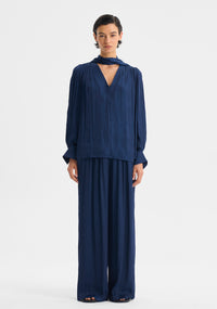 Morrison Lena V-Neck Top - Navy