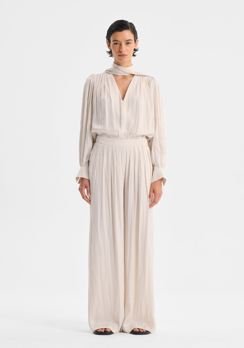 Morrison Lena V-Neck Top - Nougat