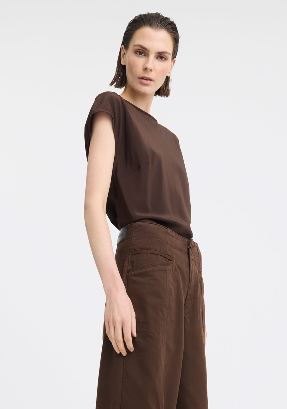 Morrison Aurora Silk Top - Espresso