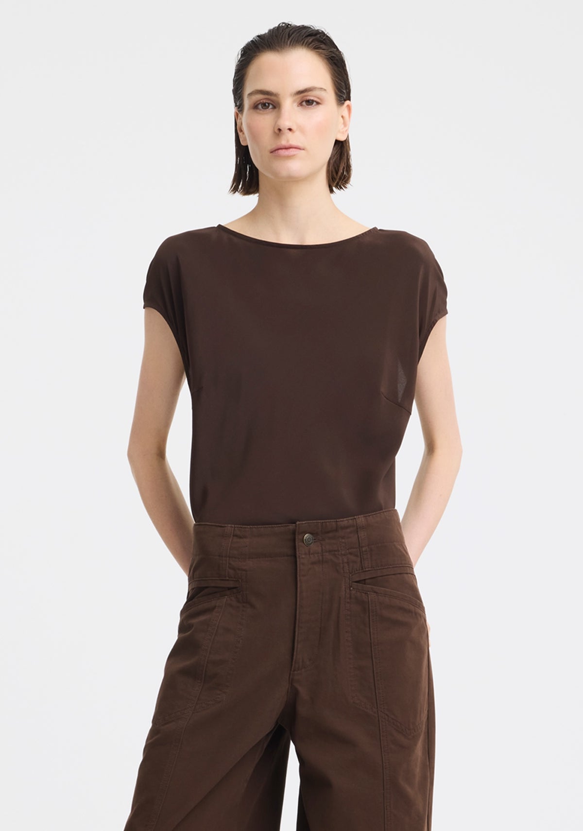 Morrison Aurora Silk Top - Espresso