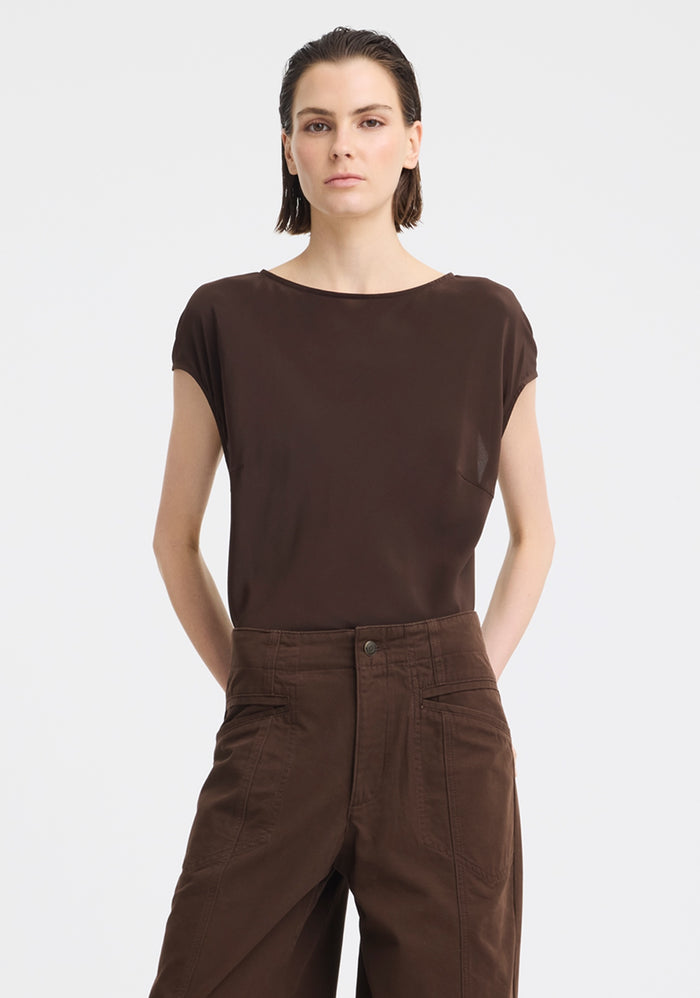 Morrison Aurora Silk Top - Espresso