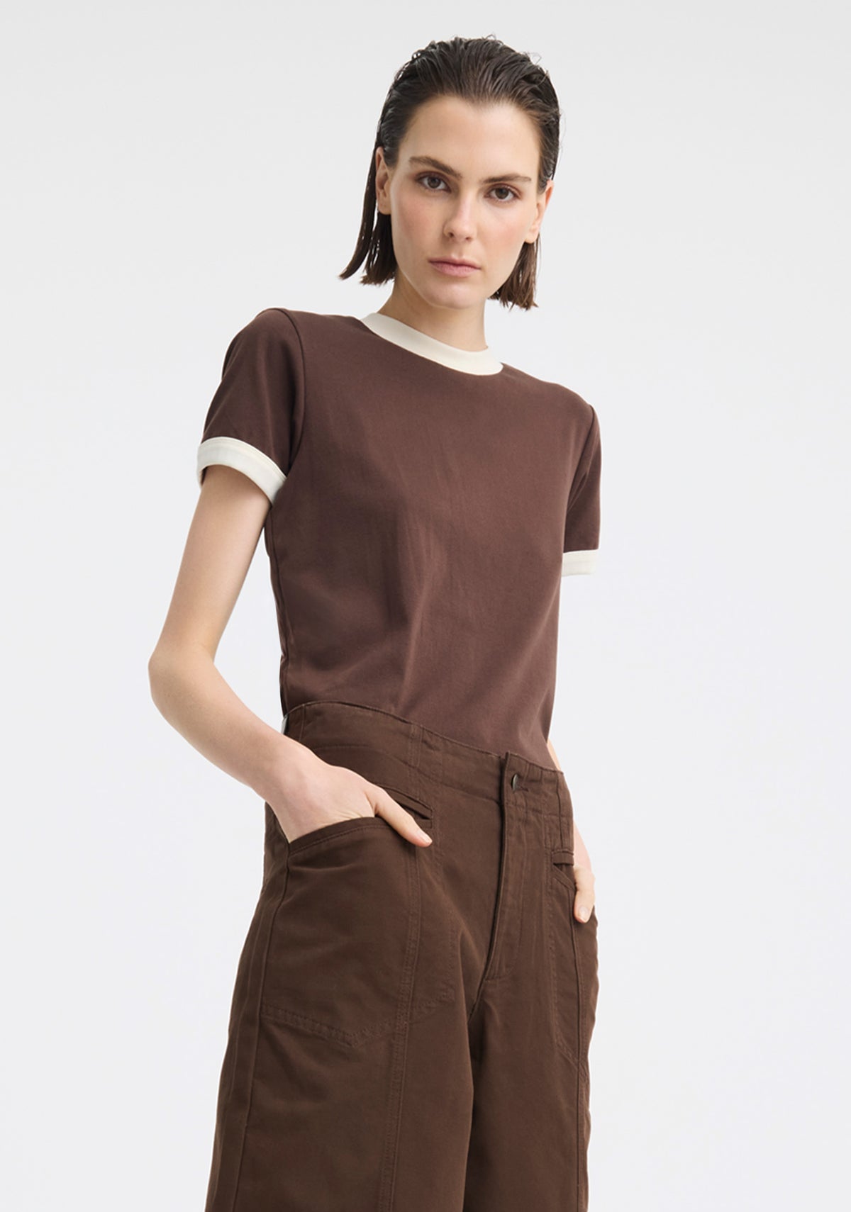 Morrison Marco Tee - Choc/Ecru