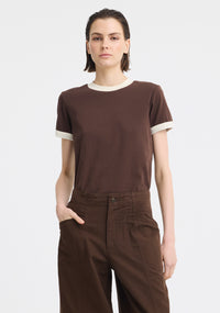 Morrison Marco Tee - Choc/Ecru