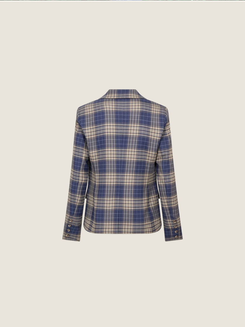 Mos Mosh Blake Check Blazer - Crown Blue