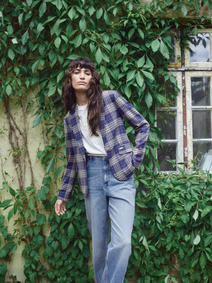 Mos Mosh Blake Check Blazer - Crown Blue