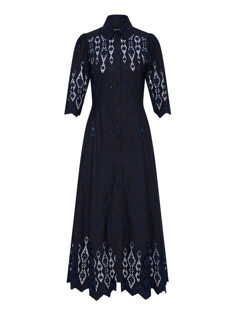 Moss & Spy Alice Shirt Dress - Navy