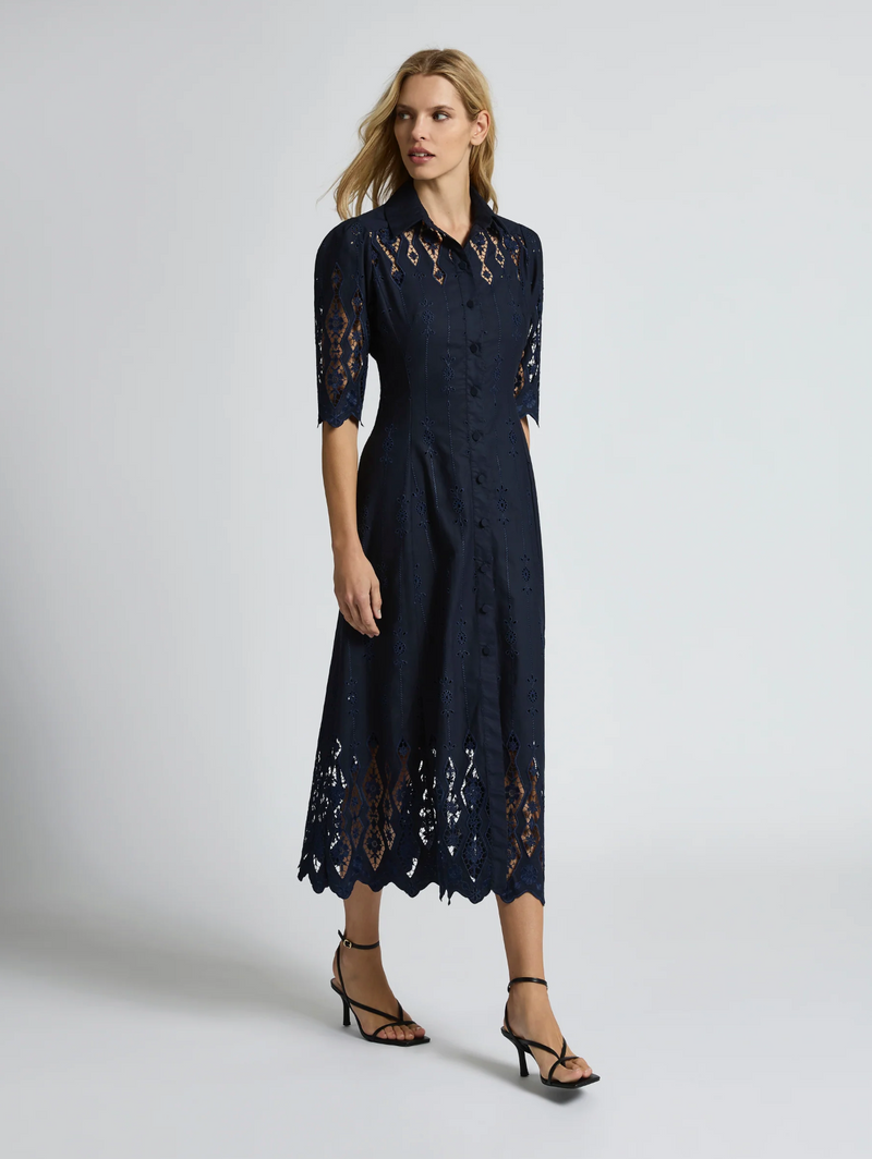 Moss & Spy Alice Shirt Dress - Navy