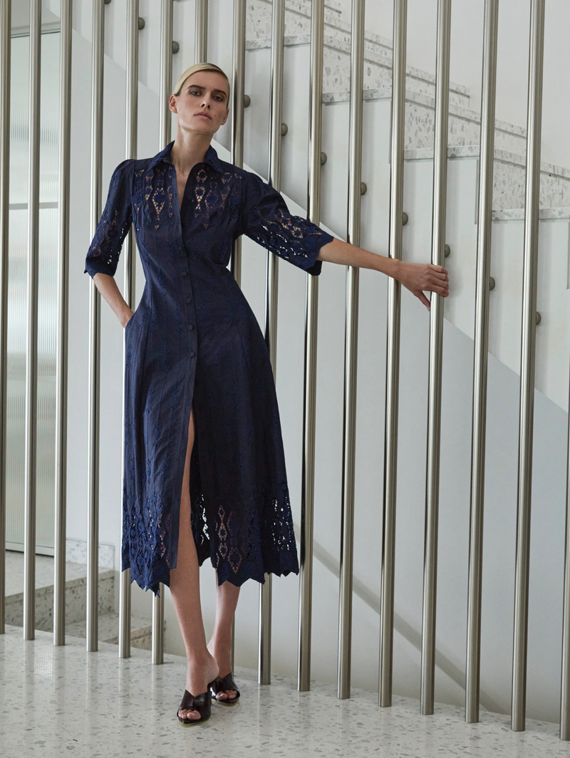 Moss & Spy Alice Shirt Dress - Navy