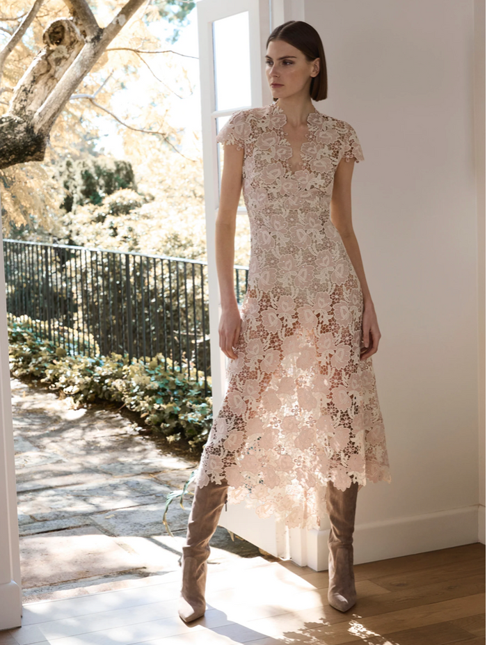 Moss & Spy Belinda Dress - Blush/Cream