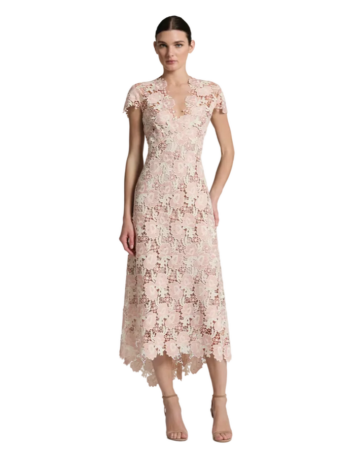 Moss & Spy Belinda Dress - Blush/Cream