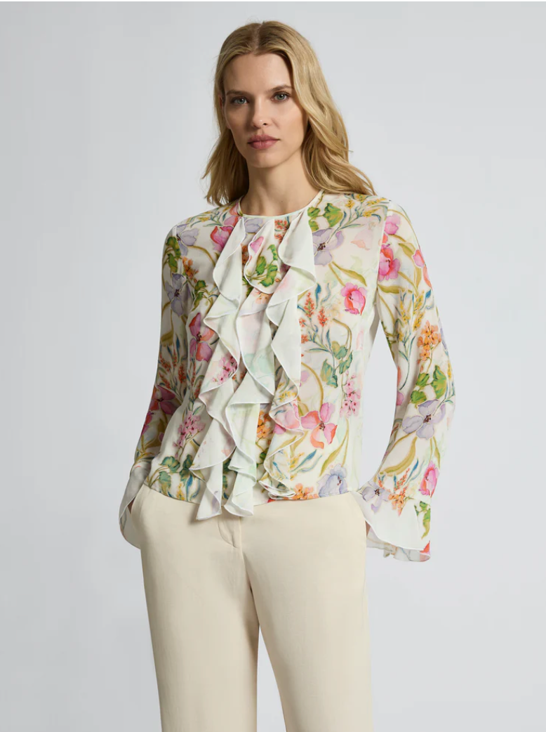 Moss & Spy Catalina Maxi Top - Ivory/Floral