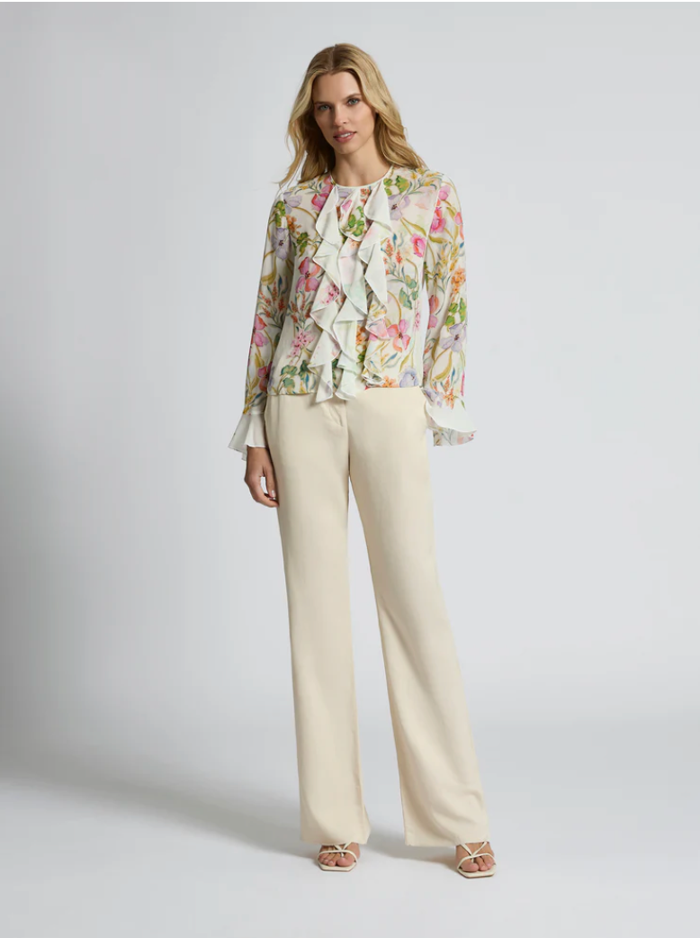 Moss & Spy Catalina Maxi Top - Ivory/Floral