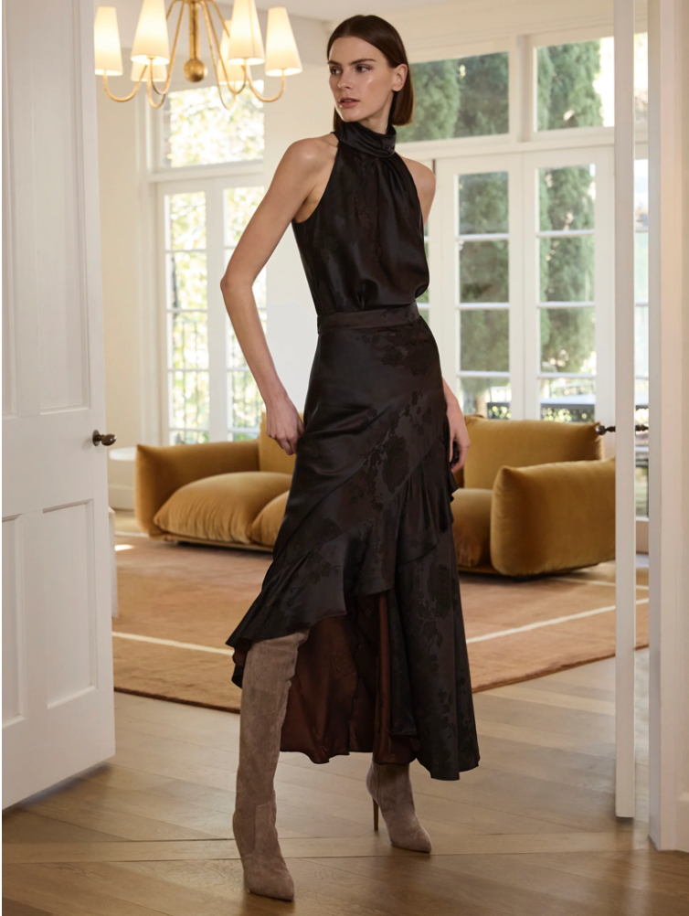 Moss & Spy Gisele Skirt - Chocolate/Black