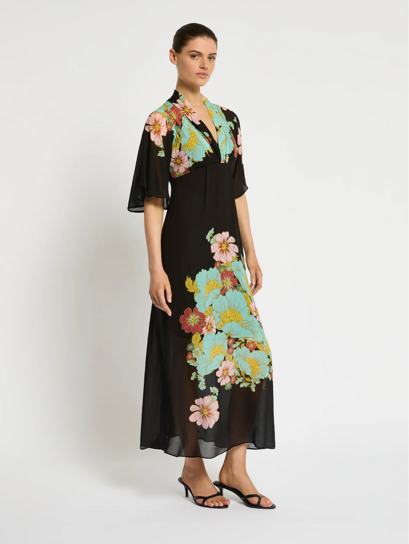 Moss & Spy Julia Maxi Dress - Dark Ink Floral