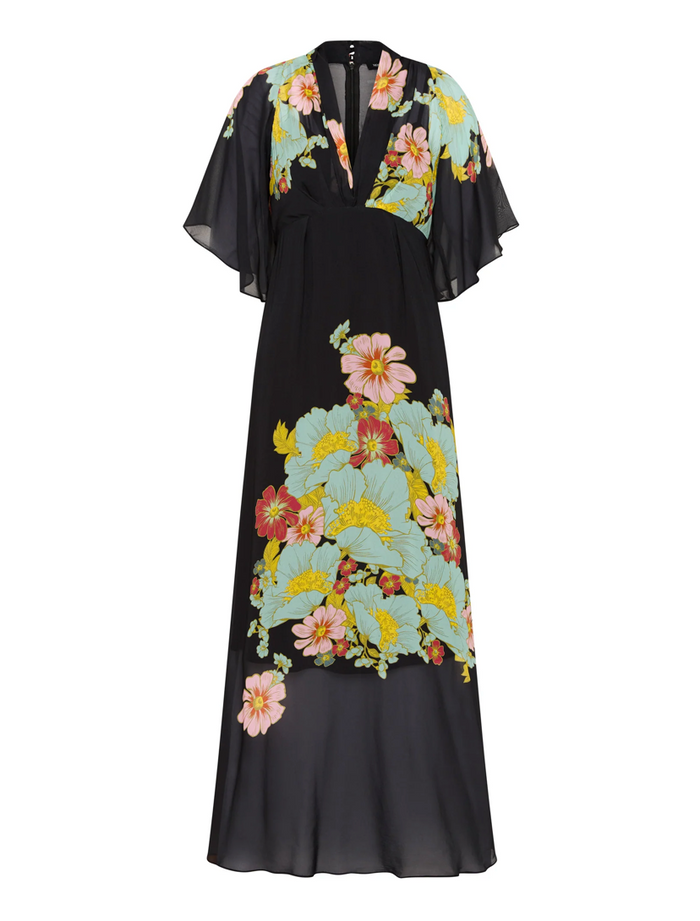 Moss & Spy Julia Maxi Dress - Dark Ink Floral
