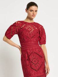 Moss & Spy Letitia Midi Dress - Garnet