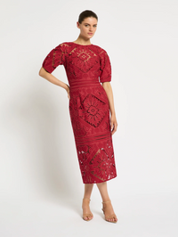 Moss & Spy Letitia Midi Dress - Garnet