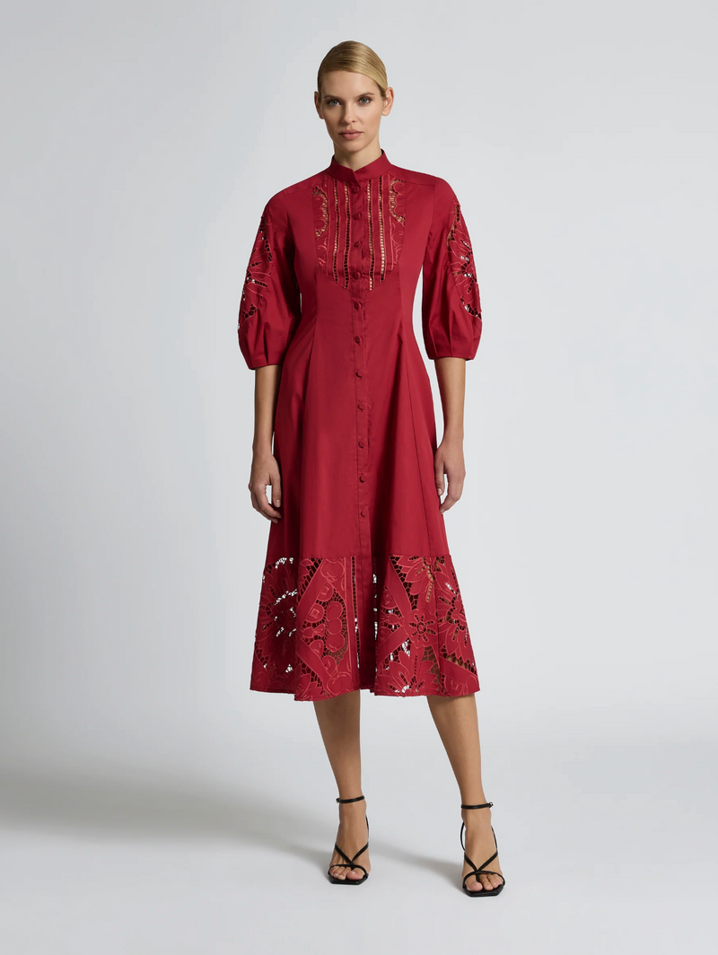 Moss & Spy Letitia Shirt Dress - Garnet