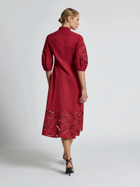 Moss & Spy Letitia Shirt Dress - Garnet