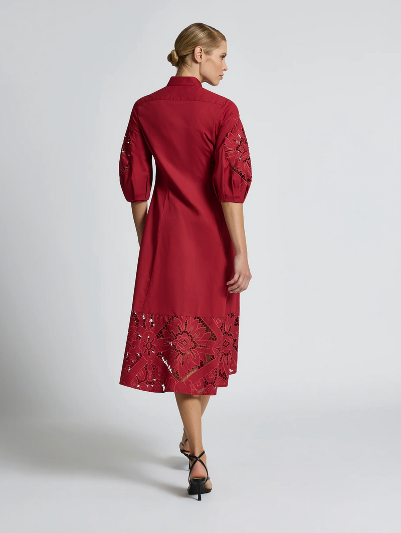 Moss & Spy Letitia Shirt Dress - Garnet