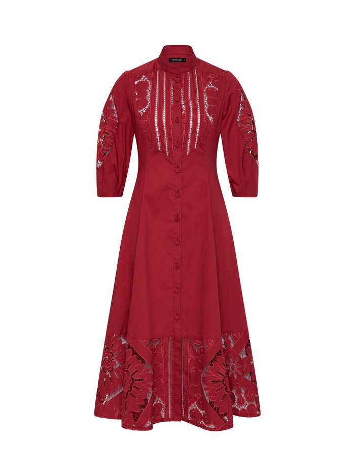Moss & Spy Letitia Shirt Dress - Garnet