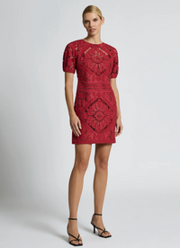 Moss & Spy Letitia Short Dress - Garnet