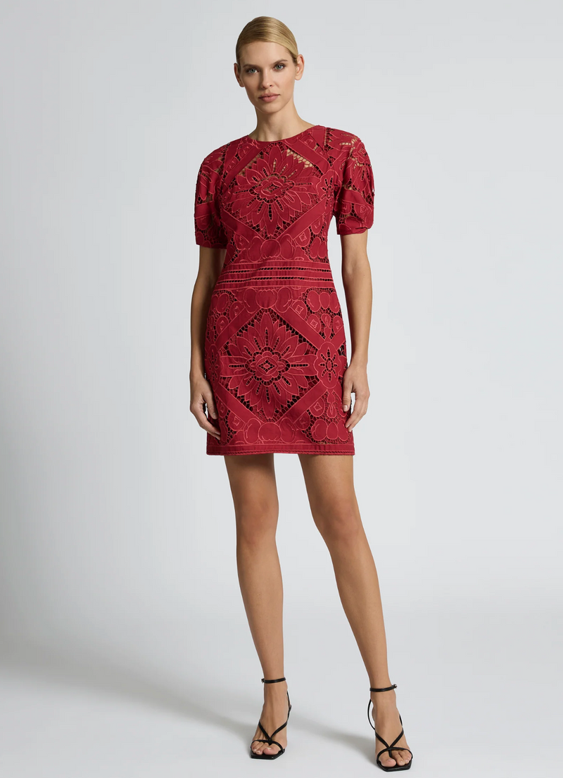 Moss & Spy Letitia Short Dress - Garnet