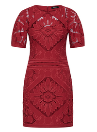 Moss & Spy Letitia Short Dress - Garnet