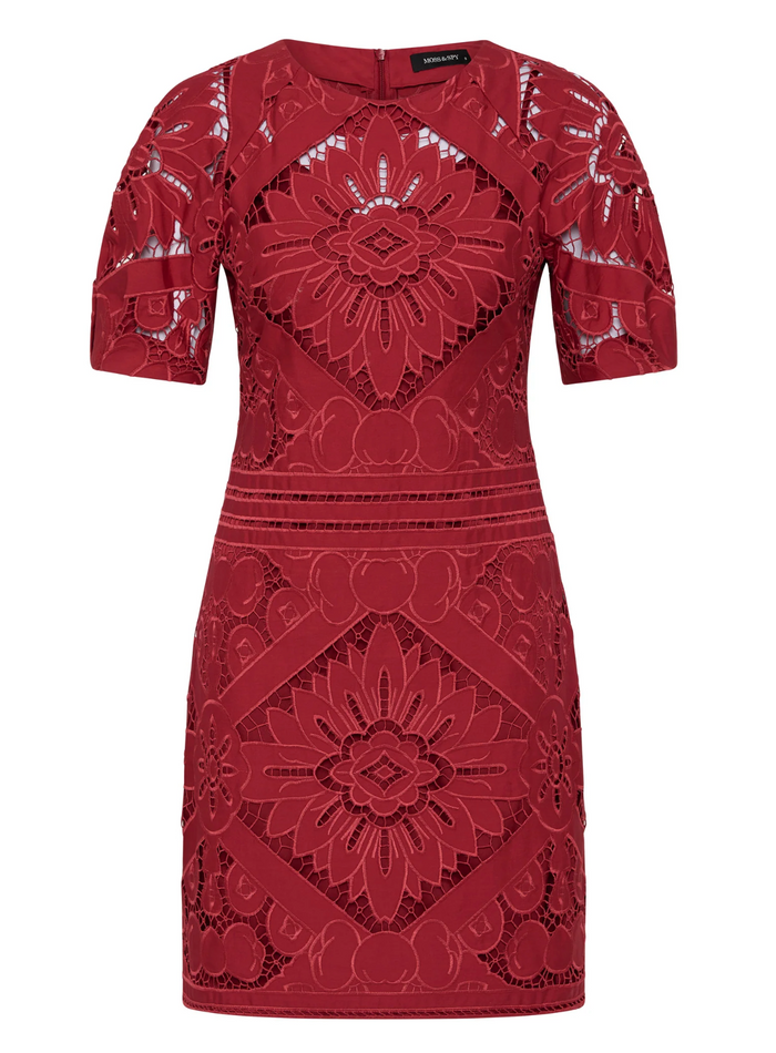 Moss & Spy Letitia Short Dress - Garnet