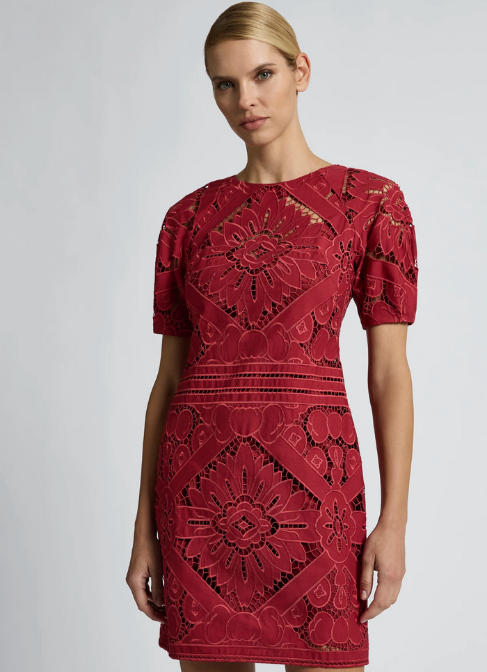 Moss & Spy Letitia Short Dress - Garnet