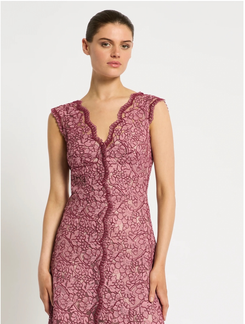 Moss & Spy Lily A-Line Dress - Garnet/Blush